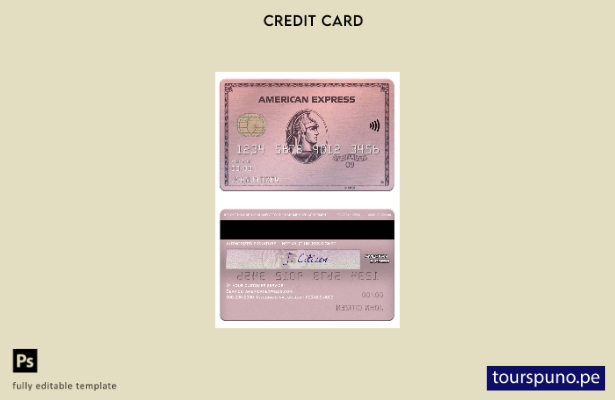 listo para imprimir plantilla de tarjeta de oro rosa de American Express del b 1